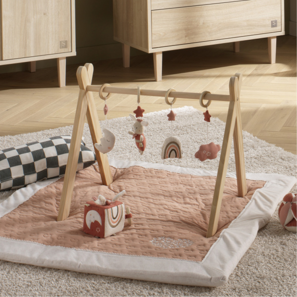 Tapis de parc 100x100cm petit coeur Sauthon baby deco