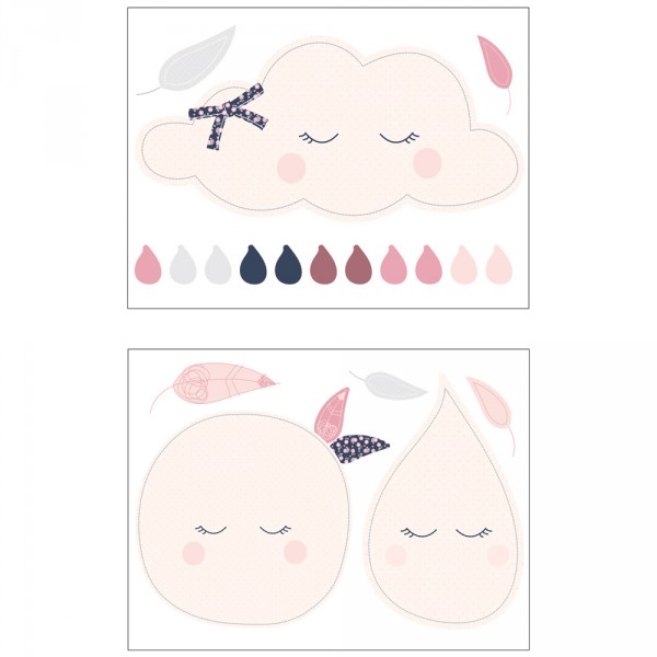 Stickers chambre bébé xxl lune miss fleur de lune Sauthon baby deco