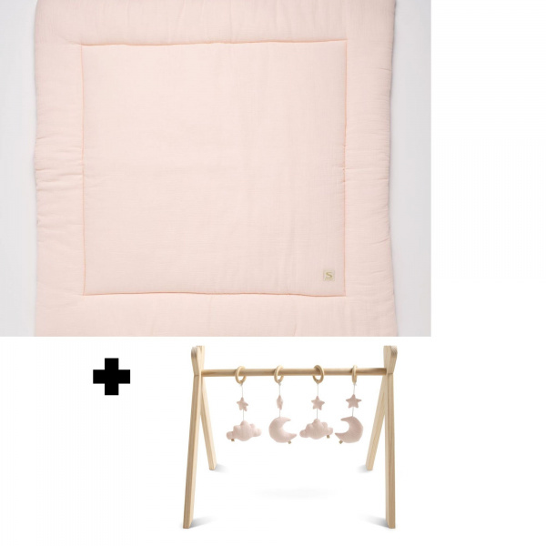Tapis de parc et arche d'éveil avec jouets uni pétale Sauthon baby deco