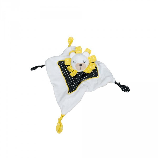 Doudou mouchoir pluche et pompon Sauthon baby deco