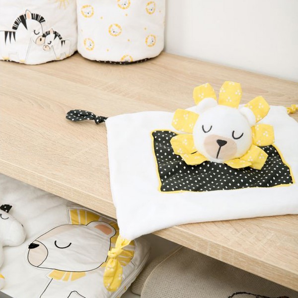 Doudou mouchoir pluche et pompon Sauthon baby deco