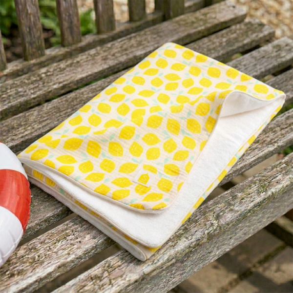 Drap de plage citron Sauthon baby deco