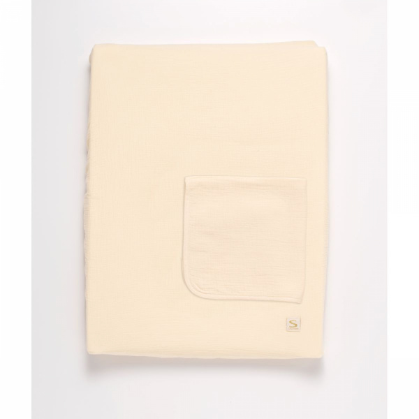 Matelas à langer avec housse et serviette uni vanilla Sauthon baby deco