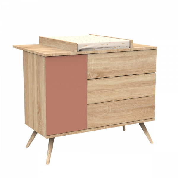 Grand plan à langer joues bois seventies Sauthon meubles