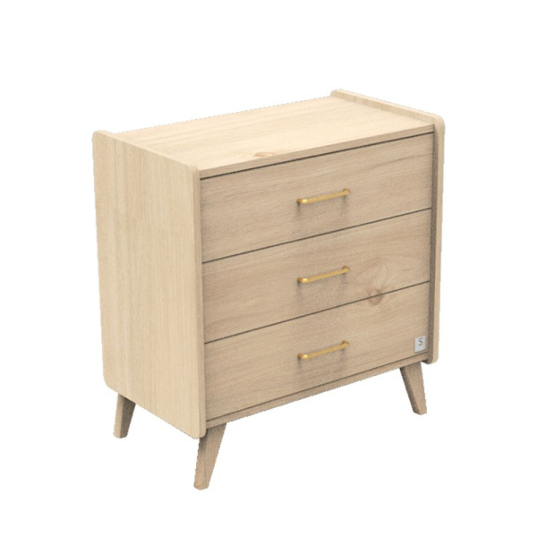 Commode 3 tiroirs arty avec plan à langer amovible Sauthon meubles
