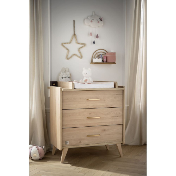 Commode 3 tiroirs arty avec plan à langer amovible Sauthon meubles