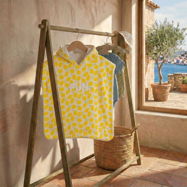 Poncho de bain citron Sauthon baby deco