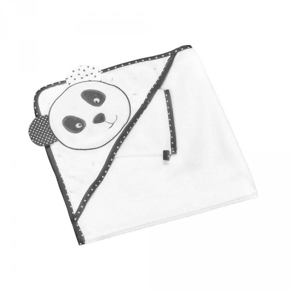 Sortie de bain avec gant panda chao chao Sauthon baby deco