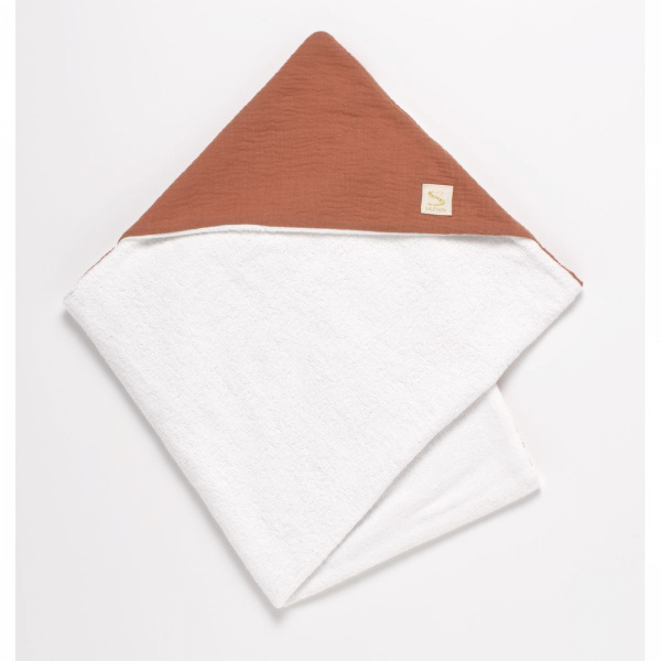 Cape de bain uni terracotta Sauthon baby deco