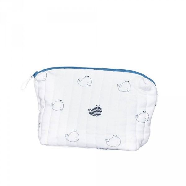 Trousse de toilette bébé blue baleine Sauthon baby deco