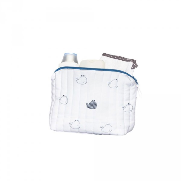 Trousse de toilette bébé blue baleine Sauthon baby deco