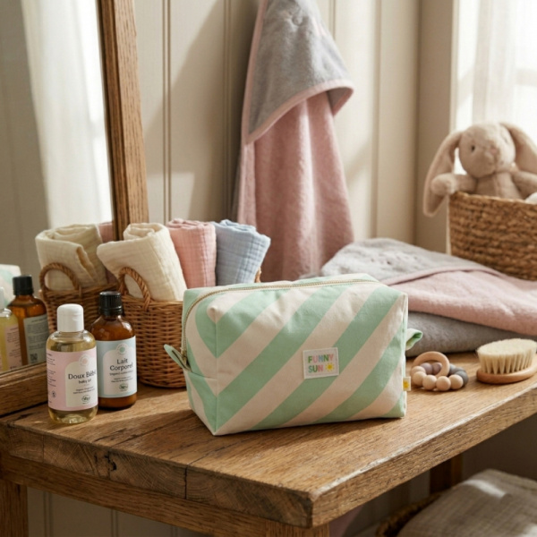 Trousse de toilette vert Sauthon baby deco
