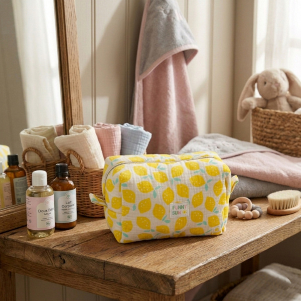 Trousse de toilette citron Sauthon baby deco