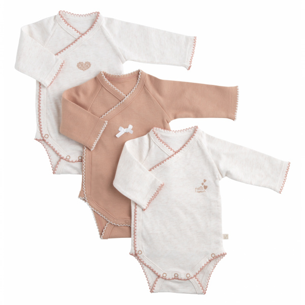 Lot de 3 bodies 3 mois petit coeur Sauthon baby deco