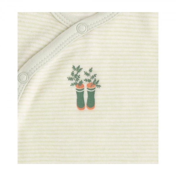 Pyjama bébé naissance rayures vertes botanica Sauthon baby deco