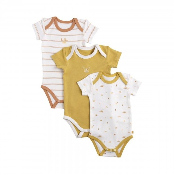Lot de 3 bodies 6 mois manches courtes sunlight Sauthon baby deco