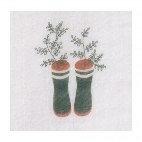 Lot de 3 langes coton bio 70 x 70 botanica Sauthon baby deco