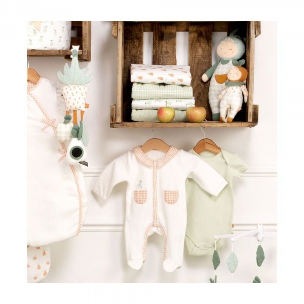Pyjama bébé 3 mois avec col nude botanica Sauthon baby deco