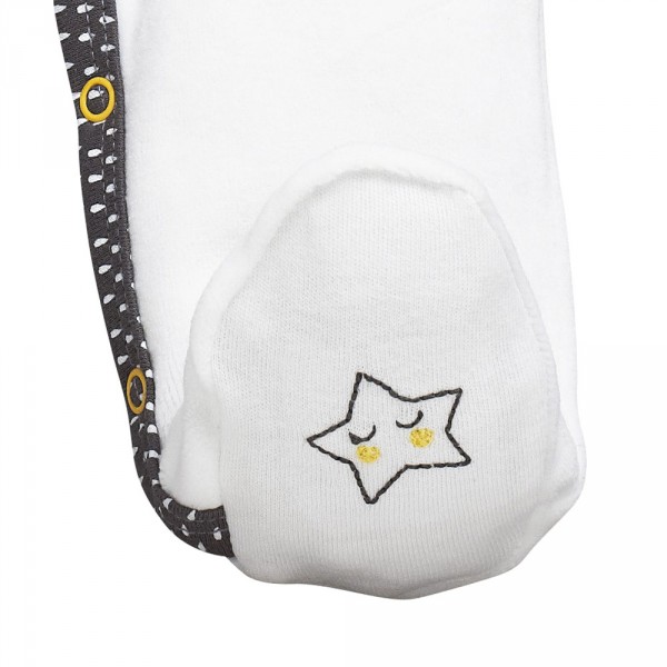 Pyjama bébé velours blanc/gris babyfan 3 mois Sauthon baby deco