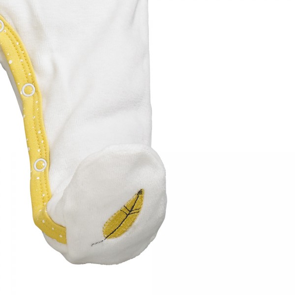 Pyjama velours babyfan blanc/jaune Sauthon baby deco