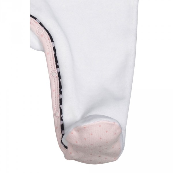 Pyjama bébé velours blanc miss fleur de lune 3 mois Sauthon baby deco