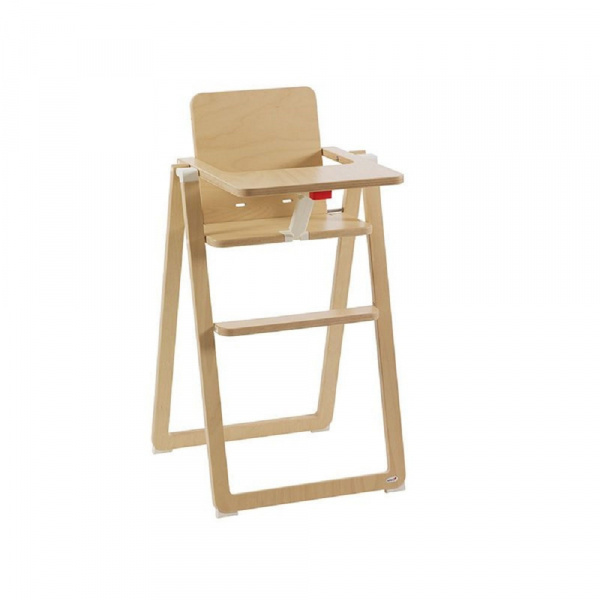 Chaise haute pliable ultra-plate bois naturel Supaflat