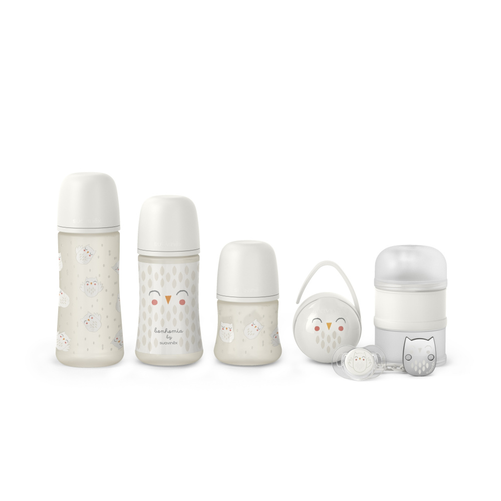 Coffrets de 5 biberons pp natural, 1 sucette ultra-douce 0-6 mois et 1  goupillon (2 biberons 125 ml+2 biberons 260 ml +1 biberon 330 ml) scd838/12  de Avent-philips sur allobébé