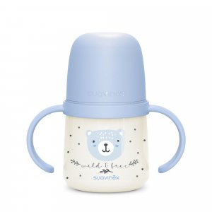 Biberon à anses bébé 150 ml wild&ampfree bleu Suavinex