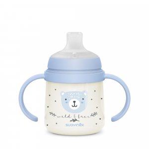Biberon à anses bébé 150 ml wild&ampfree bleu Suavinex
