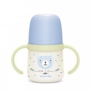 Biberon à anses bébé 150 ml wild&ampfree bleu Suavinex
