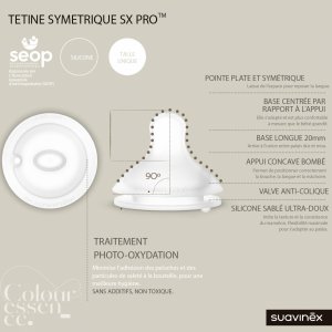 Biberon silicone 240 ml avec tétine sx pro m colour essence bleu Suavinex