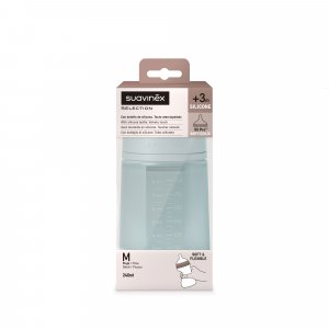 Biberon silicone 240 ml avec tétine sx pro m colour essence bleu Suavinex