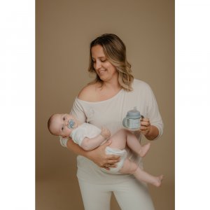 Biberon à anses silicone 150 ml night&day ours Suavinex