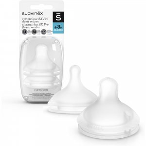 Lot de 2 tétines silicone symétriques sx pro débit moyen Suavinex
