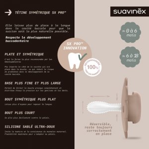 Sucette réversible sx pro wonder mauve chalk 0/6 mois Suavinex