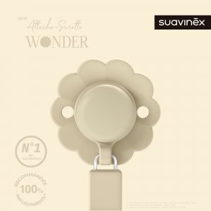 Attache sucette silicone wonder whitecap gray Suavinex