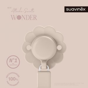 Attache sucette silicone wonder mauve chalk Suavinex