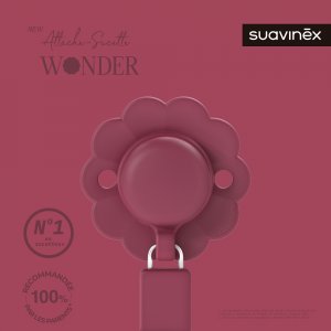 Attache sucette silicone wonder viva magenta Suavinex