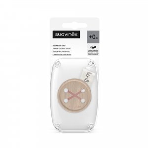 Attache sucette bébé ruban birdies rose Suavinex