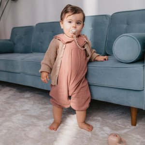 Attache sucette bébé chaîne birdies rose Suavinex