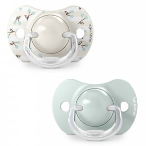 Lot de 2 sucettes symétriques sx pro birdies 0-6 mois vert Suavinex