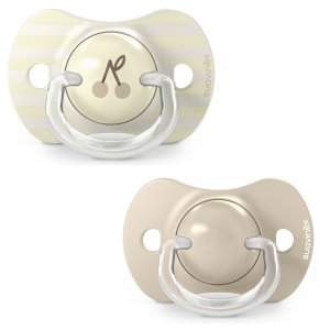Lot de 2 sucettes symétriques sx pro birdies 18 mois et + beige Suavinex