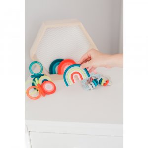 Anneau de dentition silicone arc en ciel Suavinex