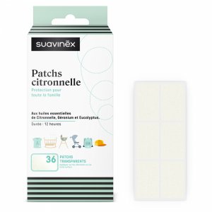 Lot de 36 patchs anti-moustique à la citronnelle Suavinex