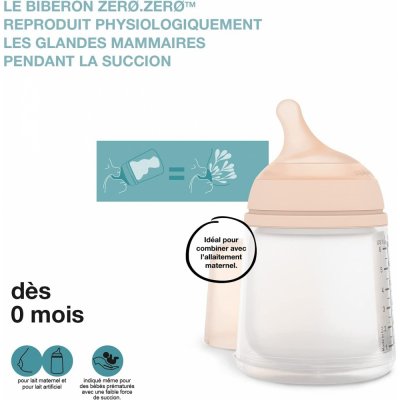 Biberon 180 ml anti-colique zerø.zerø débit lent fair