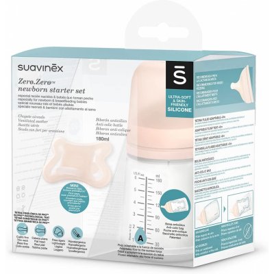Kit naissance zerø.zerø avec biberon anti-colique 180 ml et sucette symétrique