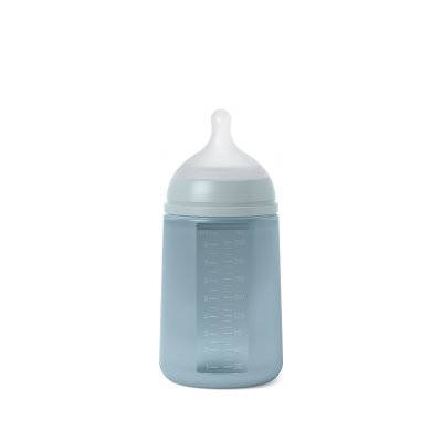 Biberon silicone 240 ml avec tétine sx pro m colour essence bleu