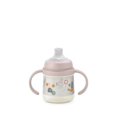 Biberon 150 ml avec anses et bec anti-fuite walk in the park vert