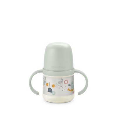 Biberon 150 ml avec anses et bec anti-fuite walk in the park vert