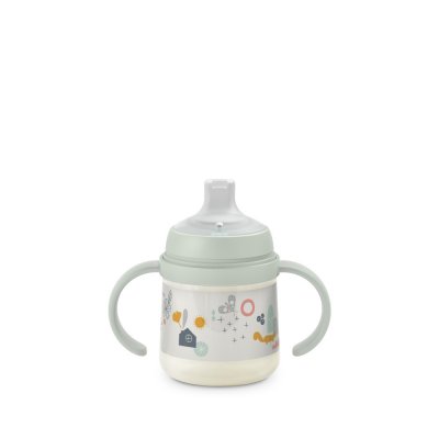 Biberon 150 ml avec anses et bec anti-fuite walk in the park vert